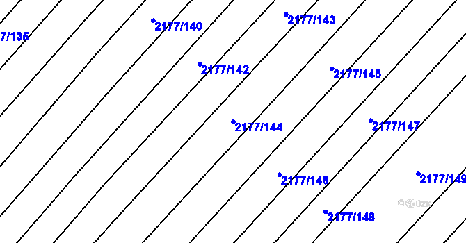 Parcela st. 2177/144 v KÚ Mikulčice, Katastrální mapa