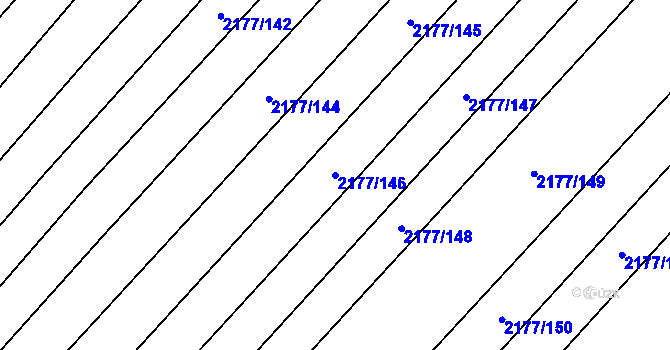 Parcela st. 2177/146 v KÚ Mikulčice, Katastrální mapa