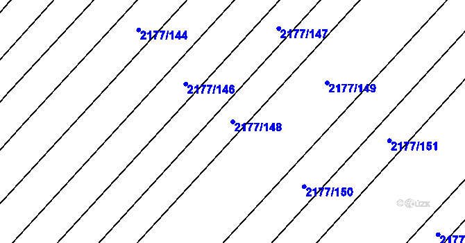 Parcela st. 2177/148 v KÚ Mikulčice, Katastrální mapa