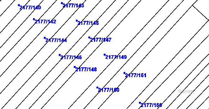 Parcela st. 2177/149 v KÚ Mikulčice, Katastrální mapa