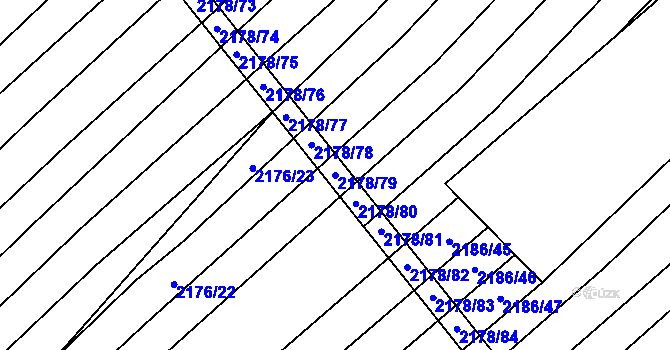 Parcela st. 2178/79 v KÚ Mikulčice, Katastrální mapa