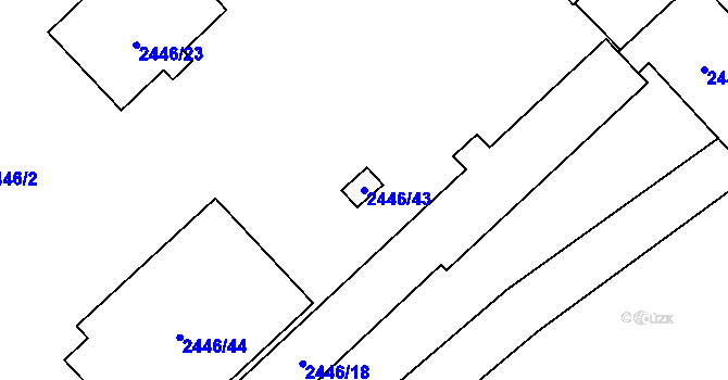 Parcela st. 2446/43 v KÚ Mikulčice, Katastrální mapa