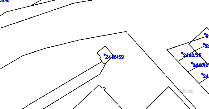 Parcela st. 2446/59 v KÚ Mikulčice, Katastrální mapa