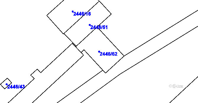 Parcela st. 2446/62 v KÚ Mikulčice, Katastrální mapa