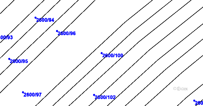 Parcela st. 2600/100 v KÚ Mikulčice, Katastrální mapa