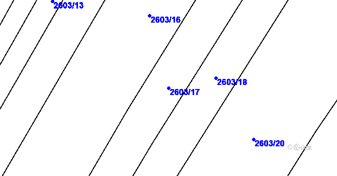 Parcela st. 2603/17 v KÚ Mikulčice, Katastrální mapa