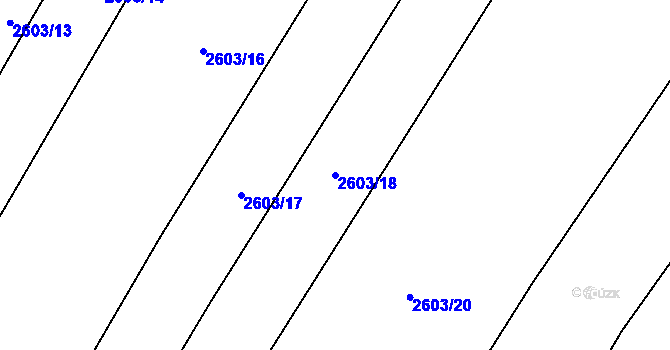 Parcela st. 2603/18 v KÚ Mikulčice, Katastrální mapa