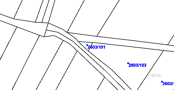 Parcela st. 2603/101 v KÚ Mikulčice, Katastrální mapa