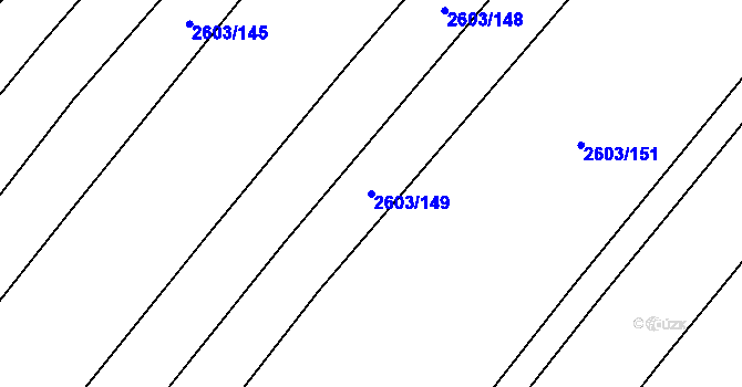 Parcela st. 2603/149 v KÚ Mikulčice, Katastrální mapa