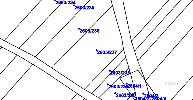Parcela st. 2603/237 v KÚ Mikulčice, Katastrální mapa