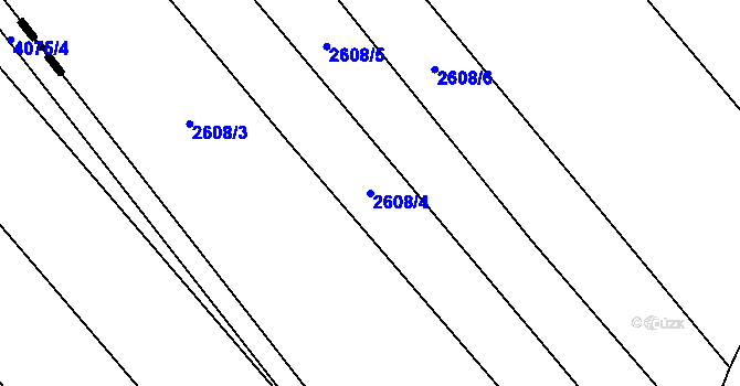 Parcela st. 2608/4 v KÚ Mikulčice, Katastrální mapa