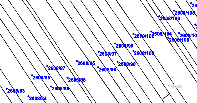 Parcela st. 2608/97 v KÚ Mikulčice, Katastrální mapa