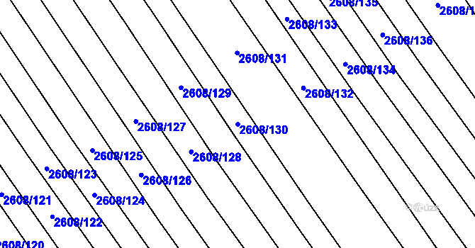 Parcela st. 2608/130 v KÚ Mikulčice, Katastrální mapa