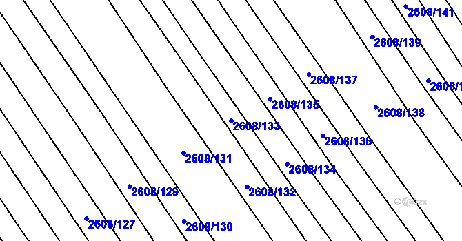 Parcela st. 2608/133 v KÚ Mikulčice, Katastrální mapa