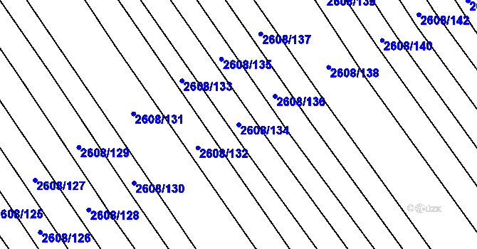Parcela st. 2608/134 v KÚ Mikulčice, Katastrální mapa