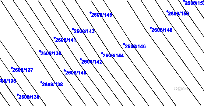 Parcela st. 2608/144 v KÚ Mikulčice, Katastrální mapa
