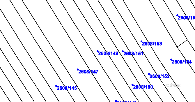 Parcela st. 2608/149 v KÚ Mikulčice, Katastrální mapa