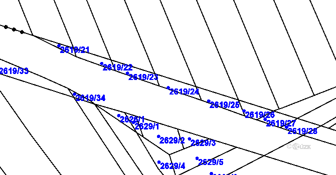 Parcela st. 2619/24 v KÚ Mikulčice, Katastrální mapa
