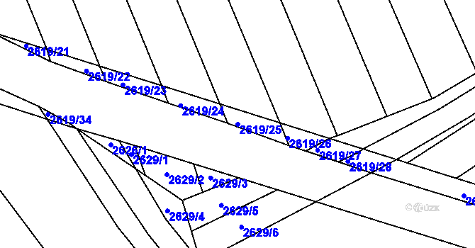 Parcela st. 2619/25 v KÚ Mikulčice, Katastrální mapa