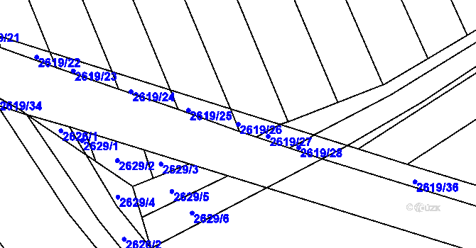 Parcela st. 2619/26 v KÚ Mikulčice, Katastrální mapa