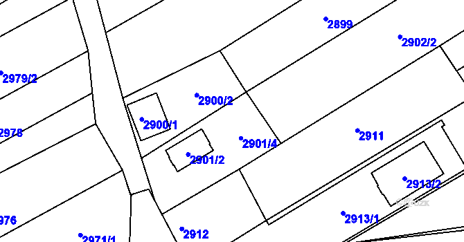 Parcela st. 2901/1 v KÚ Mikulčice, Katastrální mapa
