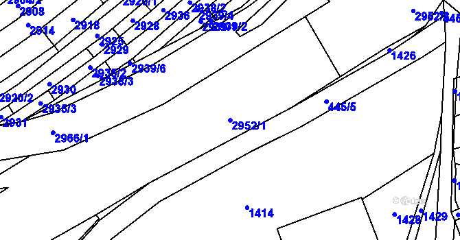 Parcela st. 2952/1 v KÚ Mikulčice, Katastrální mapa