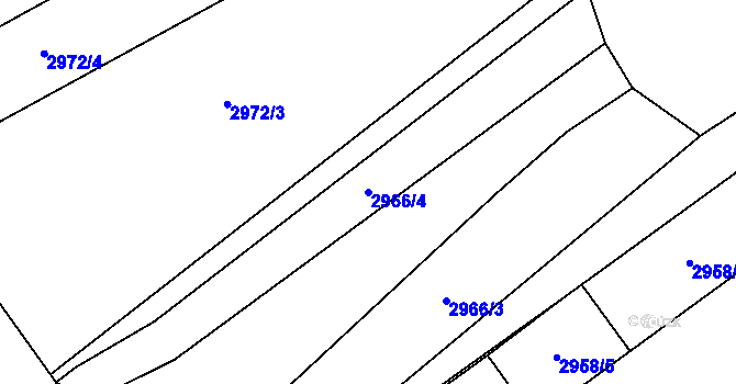 Parcela st. 2966/4 v KÚ Mikulčice, Katastrální mapa