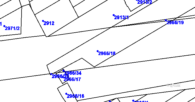 Parcela st. 2966/18 v KÚ Mikulčice, Katastrální mapa