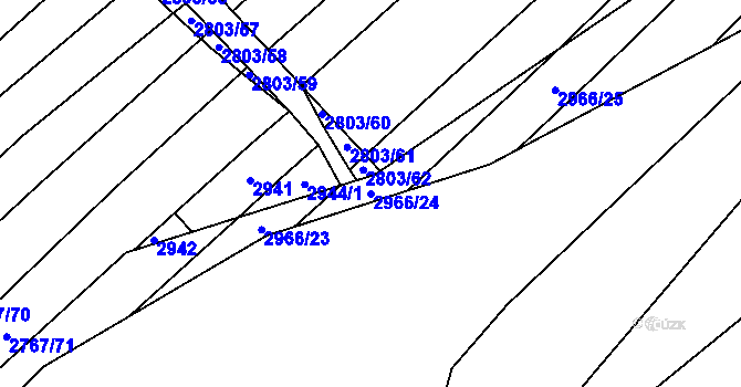 Parcela st. 2966/24 v KÚ Mikulčice, Katastrální mapa
