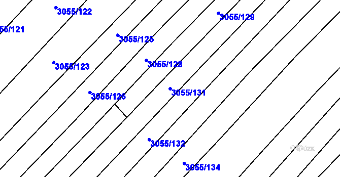 Parcela st. 3055/131 v KÚ Mikulčice, Katastrální mapa