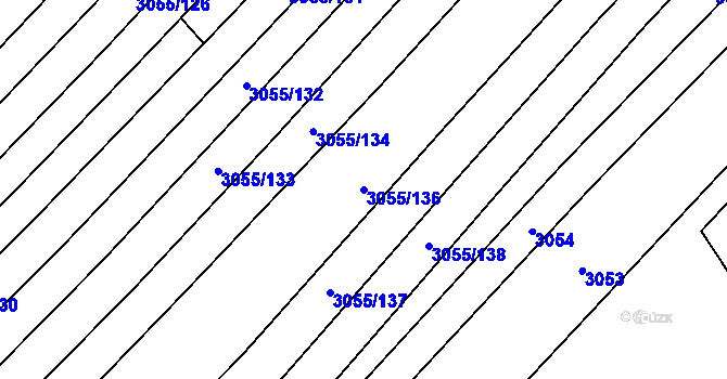 Parcela st. 3055/136 v KÚ Mikulčice, Katastrální mapa
