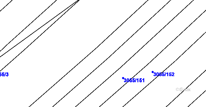 Parcela st. 3055/149 v KÚ Mikulčice, Katastrální mapa