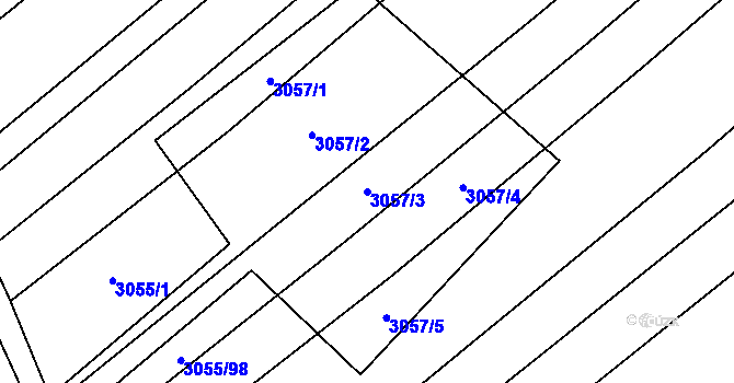 Parcela st. 3057/3 v KÚ Mikulčice, Katastrální mapa