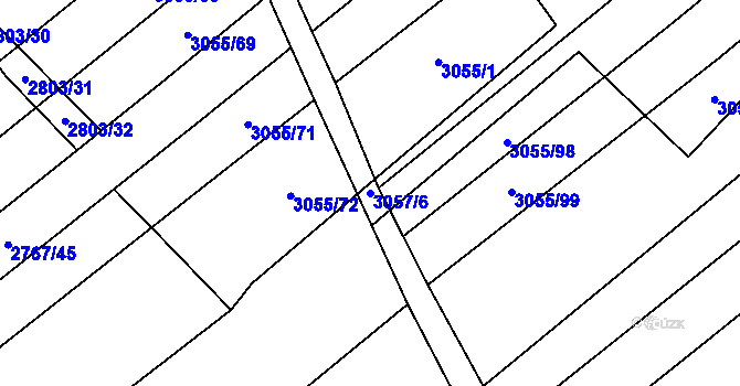 Parcela st. 3057/6 v KÚ Mikulčice, Katastrální mapa