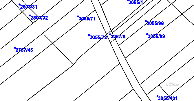 Parcela st. 3057/7 v KÚ Mikulčice, Katastrální mapa