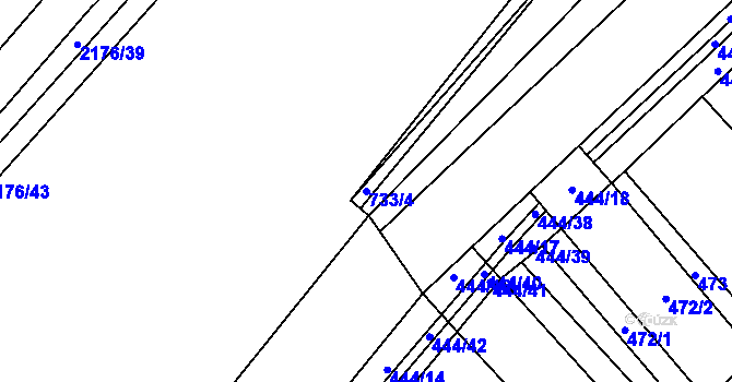 Parcela st. 733/4 v KÚ Mikulčice, Katastrální mapa