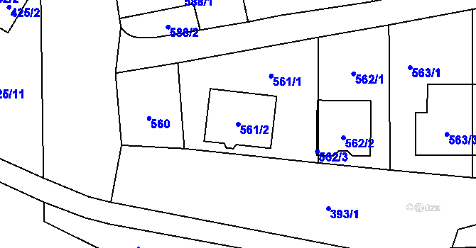 Parcela st. 561/2 v KÚ Mikulčice, Katastrální mapa