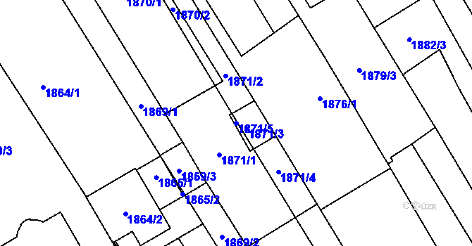 Parcela st. 1871/5 v KÚ Mikulčice, Katastrální mapa