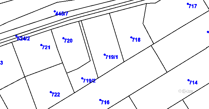 Parcela st. 719/1 v KÚ Mikulčice, Katastrální mapa