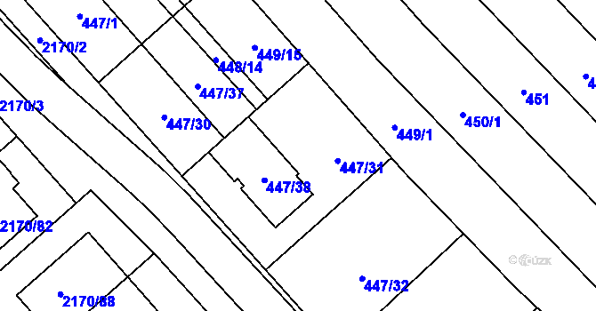 Parcela st. 448/15 v KÚ Mikulčice, Katastrální mapa