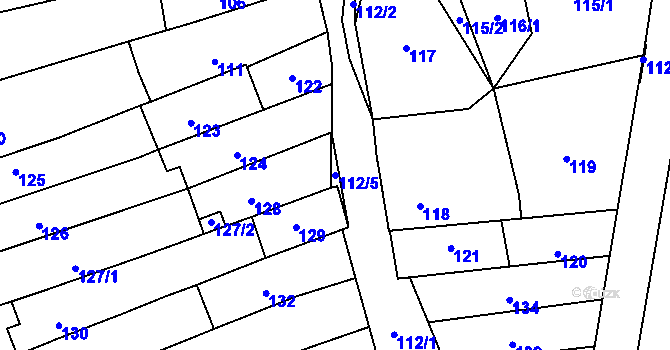 Parcela st. 112/5 v KÚ Mikulčice, Katastrální mapa