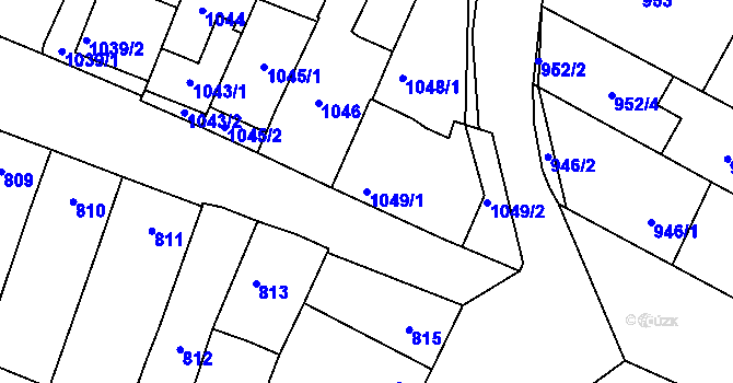 Parcela st. 1049/1 v KÚ Mikulčice, Katastrální mapa