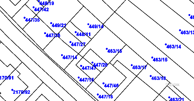Parcela st. 448/12 v KÚ Mikulčice, Katastrální mapa