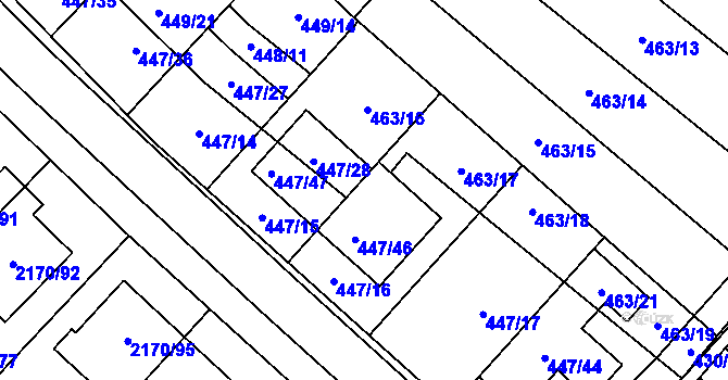 Parcela st. 447/29 v KÚ Mikulčice, Katastrální mapa