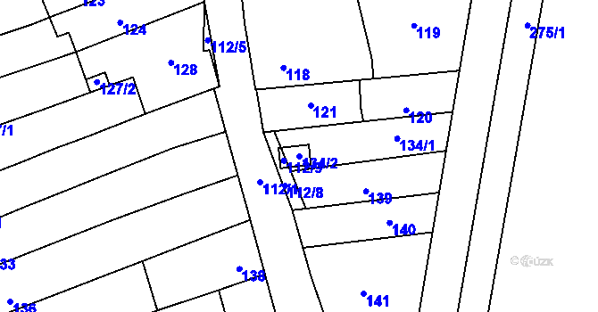 Parcela st. 134/2 v KÚ Mikulčice, Katastrální mapa