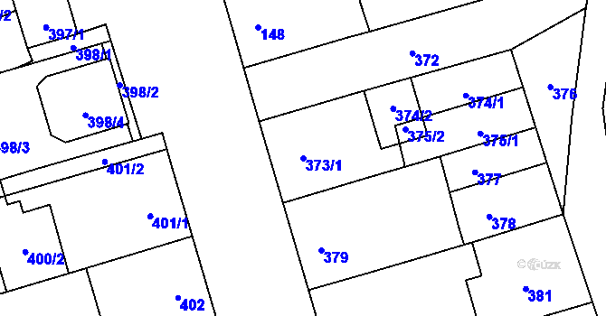 Parcela st. 373/1 v KÚ Mikulčice, Katastrální mapa