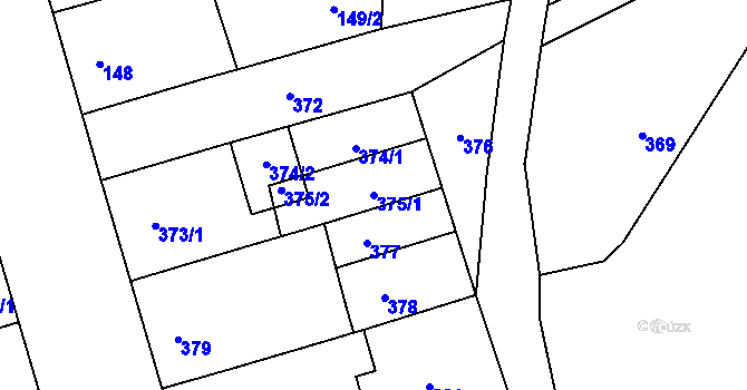 Parcela st. 375/1 v KÚ Mikulčice, Katastrální mapa