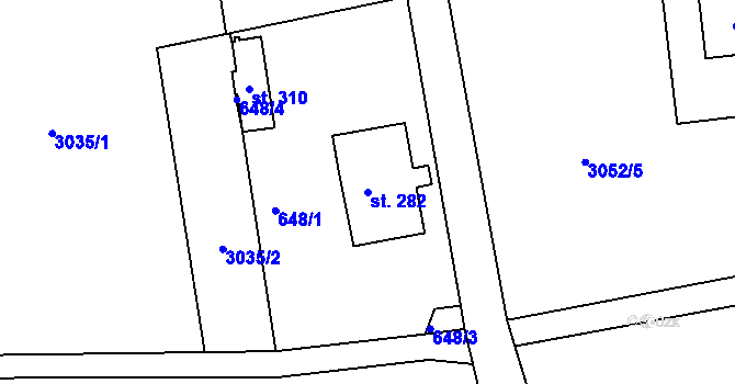 Parcela st. 282 v KÚ Kukle, Katastrální mapa