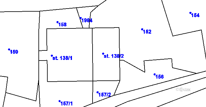 Parcela st. 138/2 v KÚ Mikuleč, Katastrální mapa