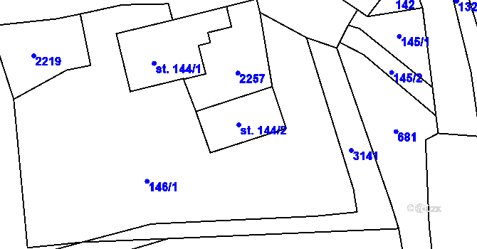Parcela st. 144/2 v KÚ Mikuleč, Katastrální mapa